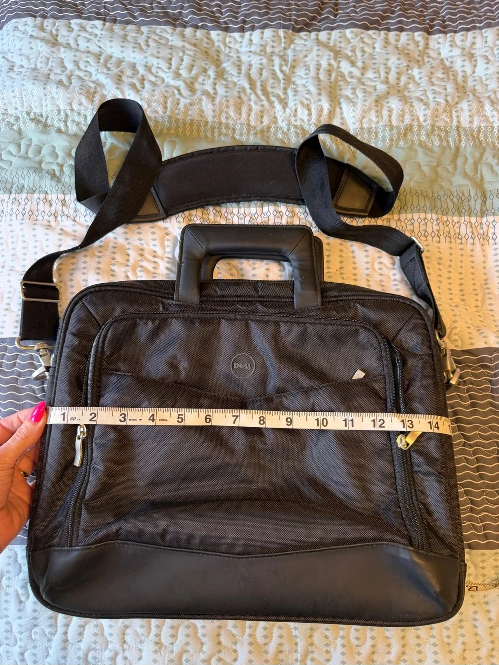 Dell Black Laptop Messenger Bag with Padded Strap